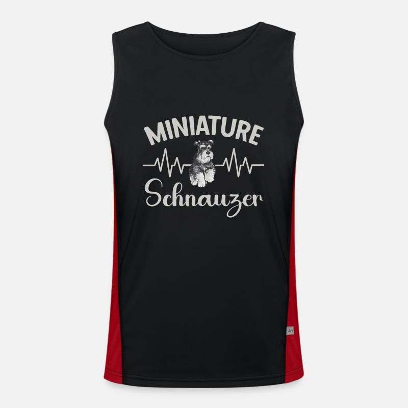 Zwergschnauzer Hund Schnauzer Funktionelles Kontrast-Tank Top für Männer 
