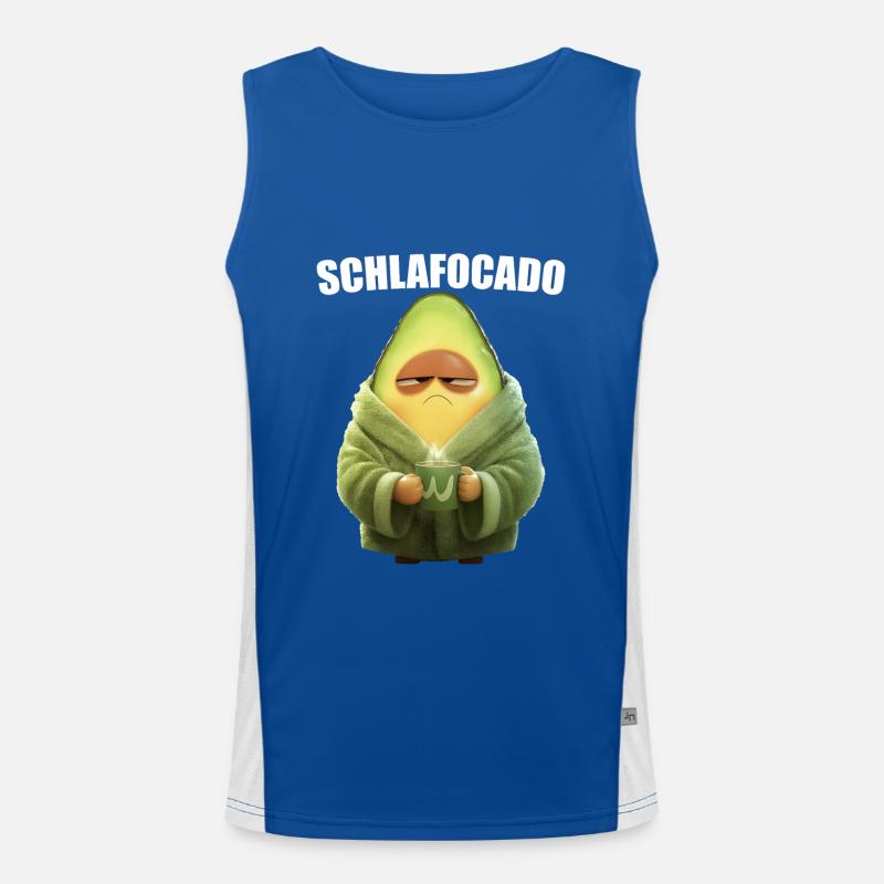 Avocado Schlafocado Coffee Morning Grouch Gift Men's Functional Contrast Tank Top 