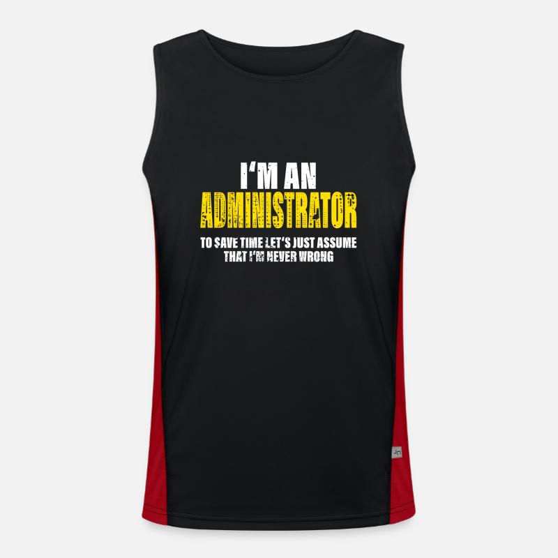 Administrator Lustig Beruf Kollegen Geschenk Funktionelles Kontrast-Tank Top für Männer 