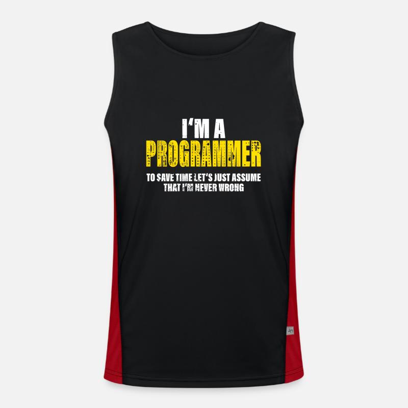 Programmierer Lustig Beruf Kollegen Geschenk Funktionelles Kontrast-Tank Top für Männer 