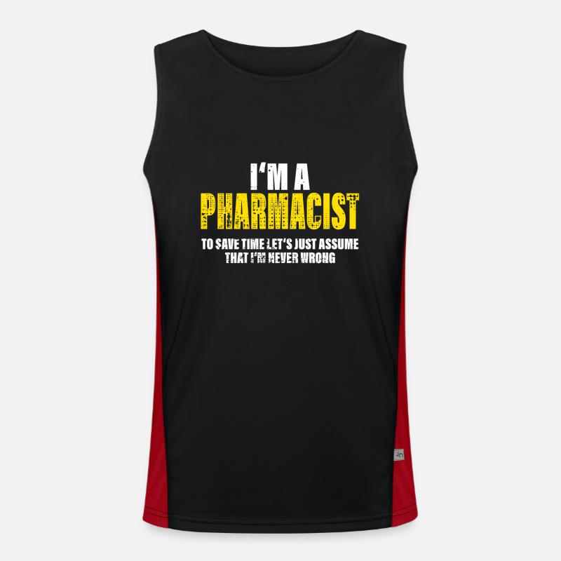Apotheker Lustig Spruch Beruf Kollegen Geschenk Funktionelles Kontrast-Tank Top für Männer 