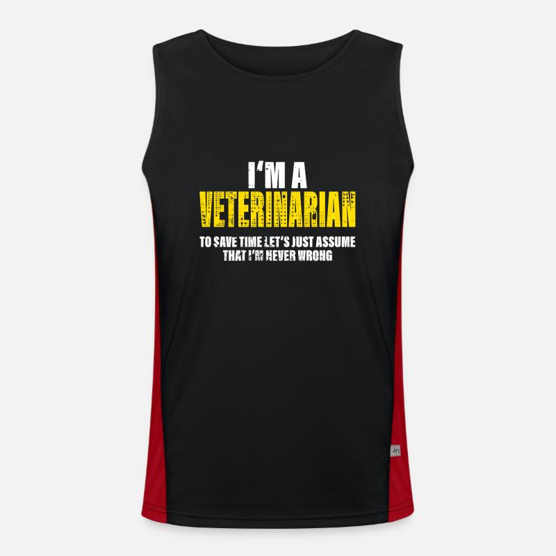 Tierarzt Lustig Spruch Beruf Kollegen Geschenk Funktionelles Kontrast-Tank Top für Männer 