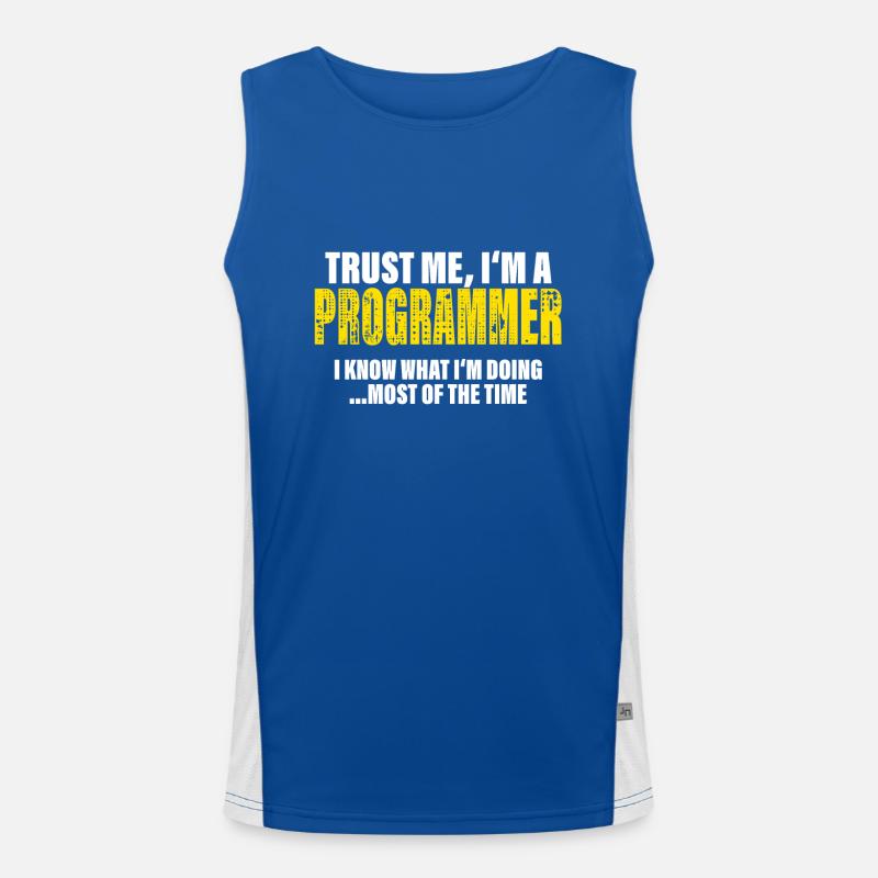 Vertrau Mir Ich Bin Programmierer Geschenk Funktionelles Kontrast-Tank Top für Männer 