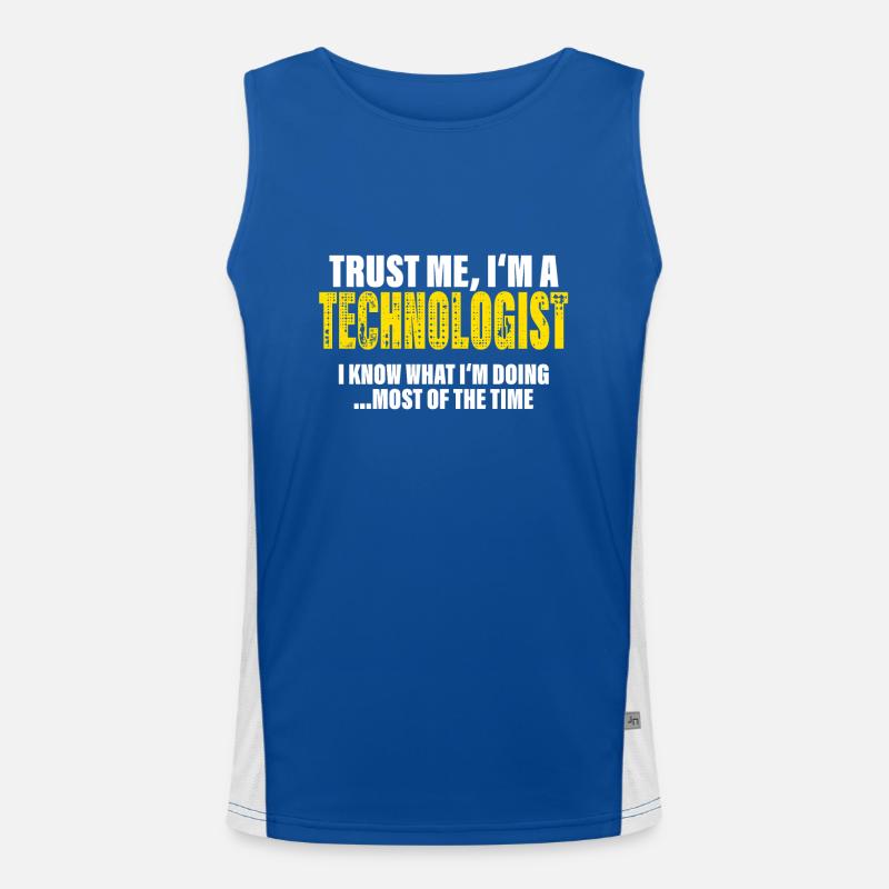 Vertrau Mir Ich Bin Technologe Kollegen Geschenk Funktionelles Kontrast-Tank Top für Männer 