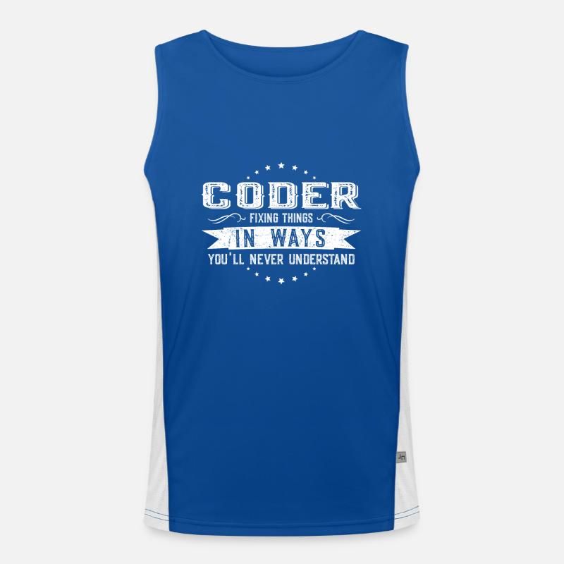 Programmer Colleagues Gift Profession Saying Men's Functional Contrast Tank Top 