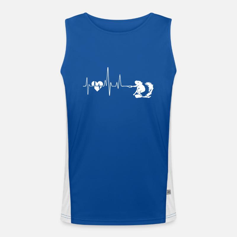 Wakeboarding Heartbeat Men's Functional Contrast Tank Top 