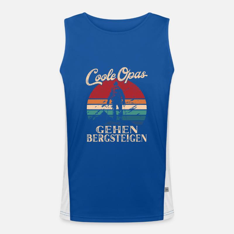 Coole Opas gehen Bergsteigen Retro Großvater Funktionelles Kontrast-Tank Top für Männer 