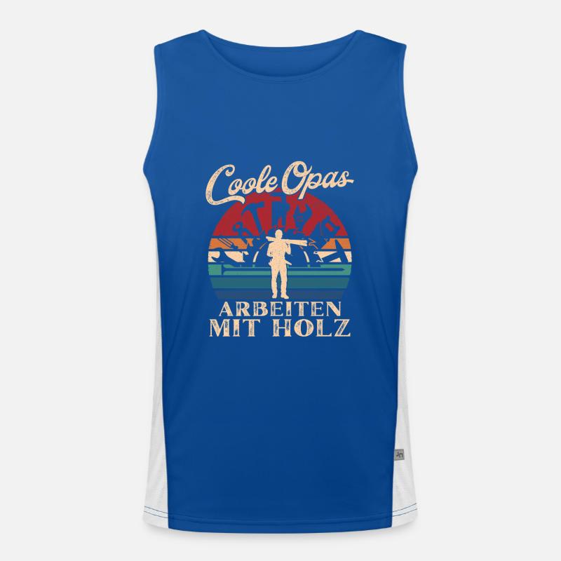 Coole Opas arbeiten mit Holz Retro Großvater Funktionelles Kontrast-Tank Top für Männer 