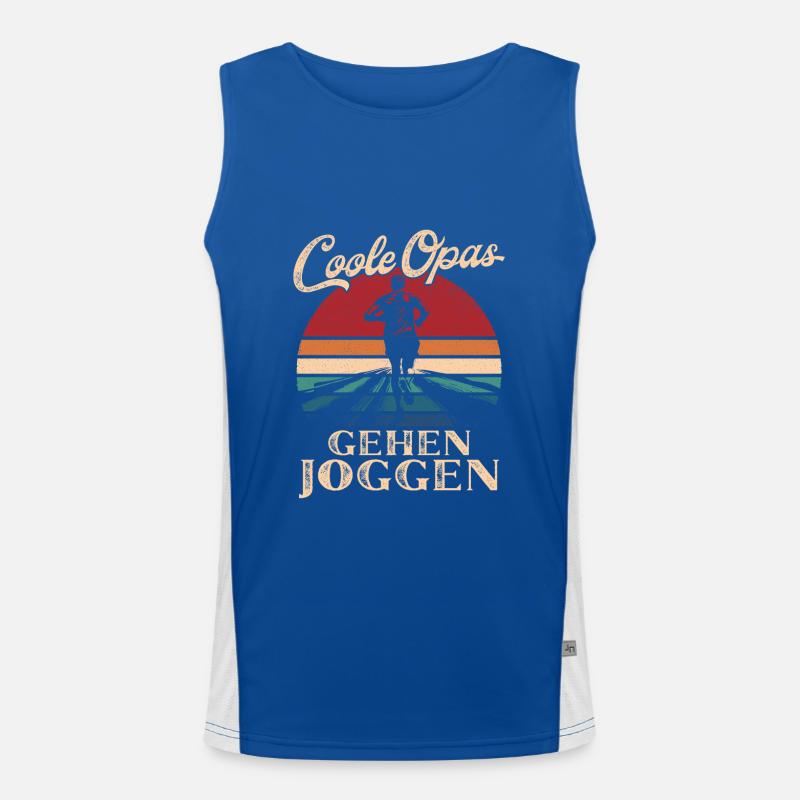 Coole Opas gehen Joggen Retro Großvater Funktionelles Kontrast-Tank Top für Männer 