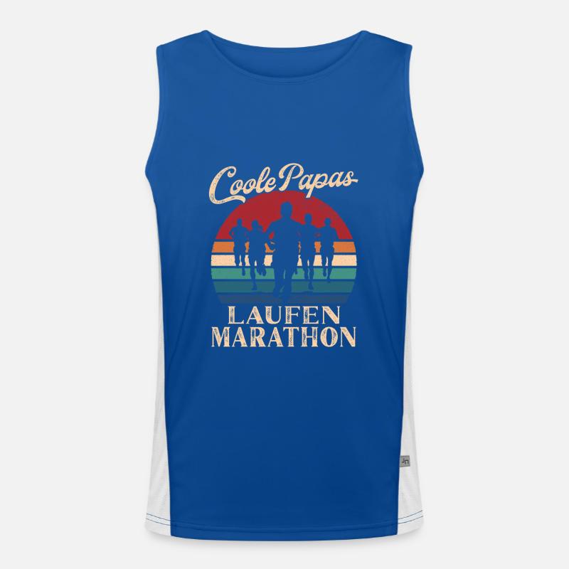 Cool Dads Run Marathon Cadeau Rétro Papa Débardeur respirant contrasté Homme 