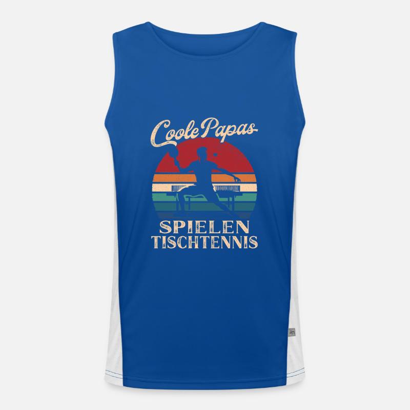 Cool Dads Playing Table Tennis Dad Gift Men's Functional Contrast Tank Top 