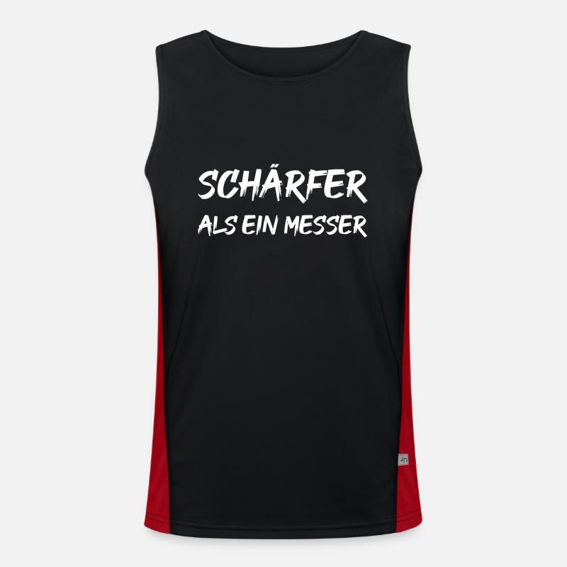 Schärfer als ein Messer Funktionelles Kontrast-Tank Top für Männer 
