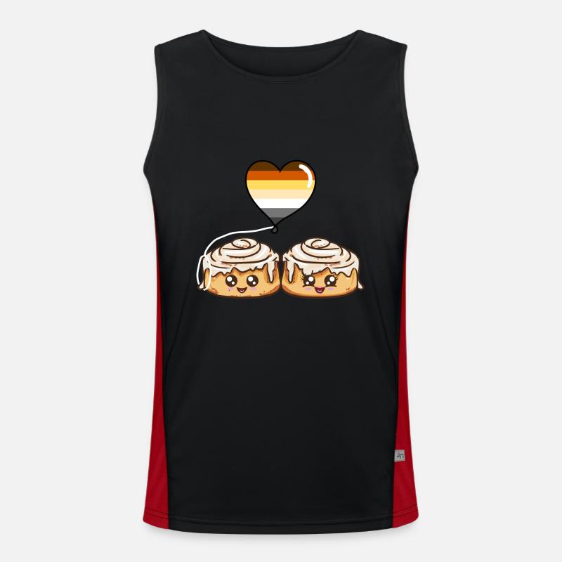 Cinnamon Roll Paar Gay Bear Pride Funktionelles Kontrast-Tank Top für Männer 