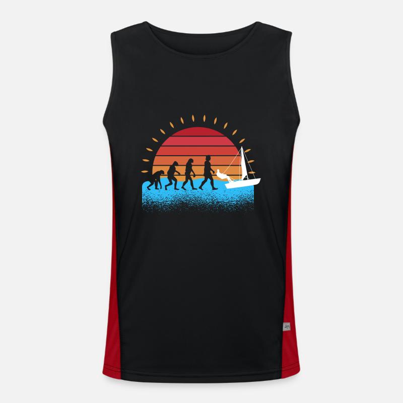 Evolution Segelboot Segler Segeln Funktionelles Kontrast-Tank Top für Männer 