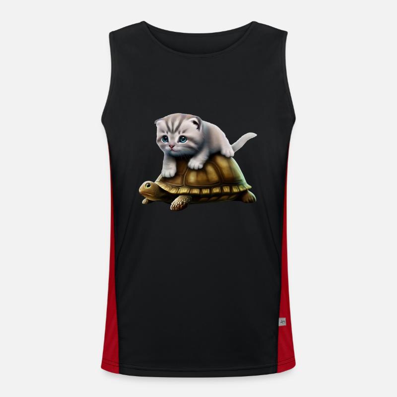 Chat sur tortue Débardeur respirant contrasté Homme 