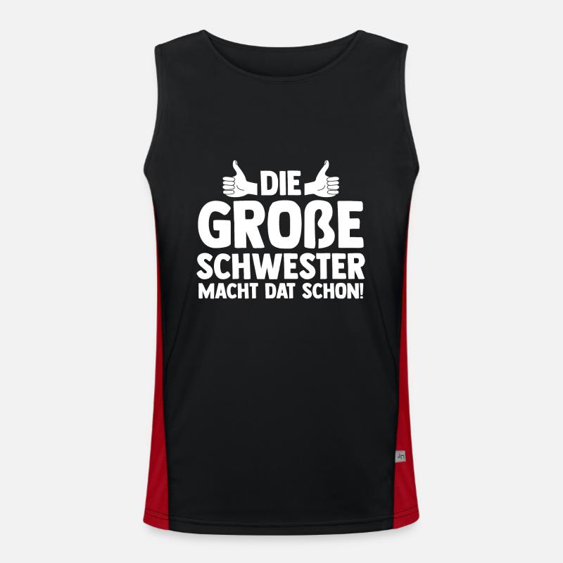 Die Große Schwester Macht Das Schon Funktionelles Kontrast-Tank Top für Männer 