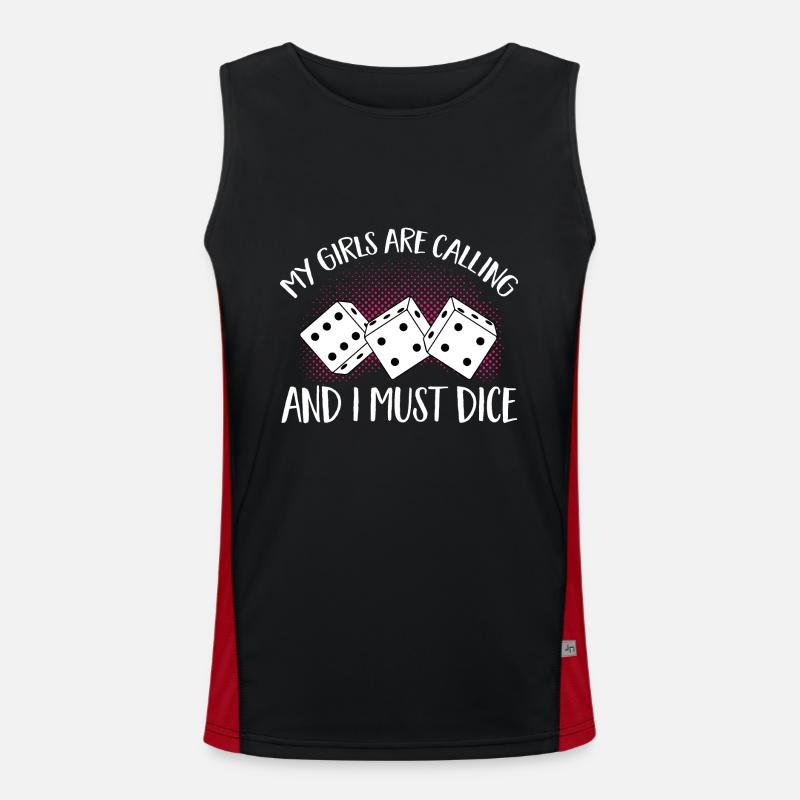 Bunco Dice Game Men's Functional Contrast Tank Top 