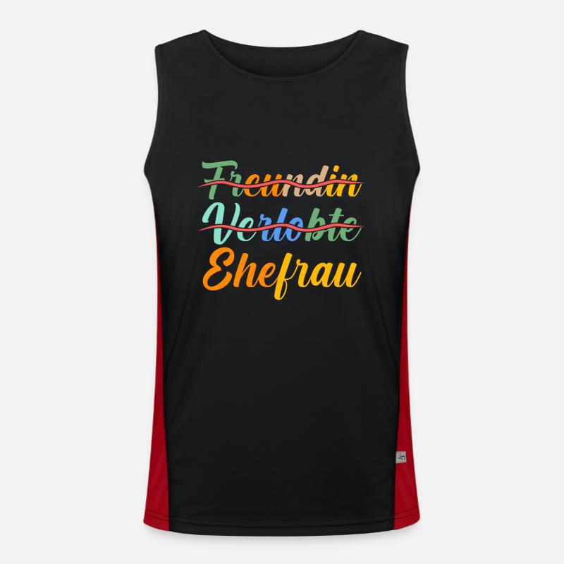 Hochzeit Heiratsantrag Verlobte Ehefrau Funktionelles Kontrast-Tank Top für Männer 