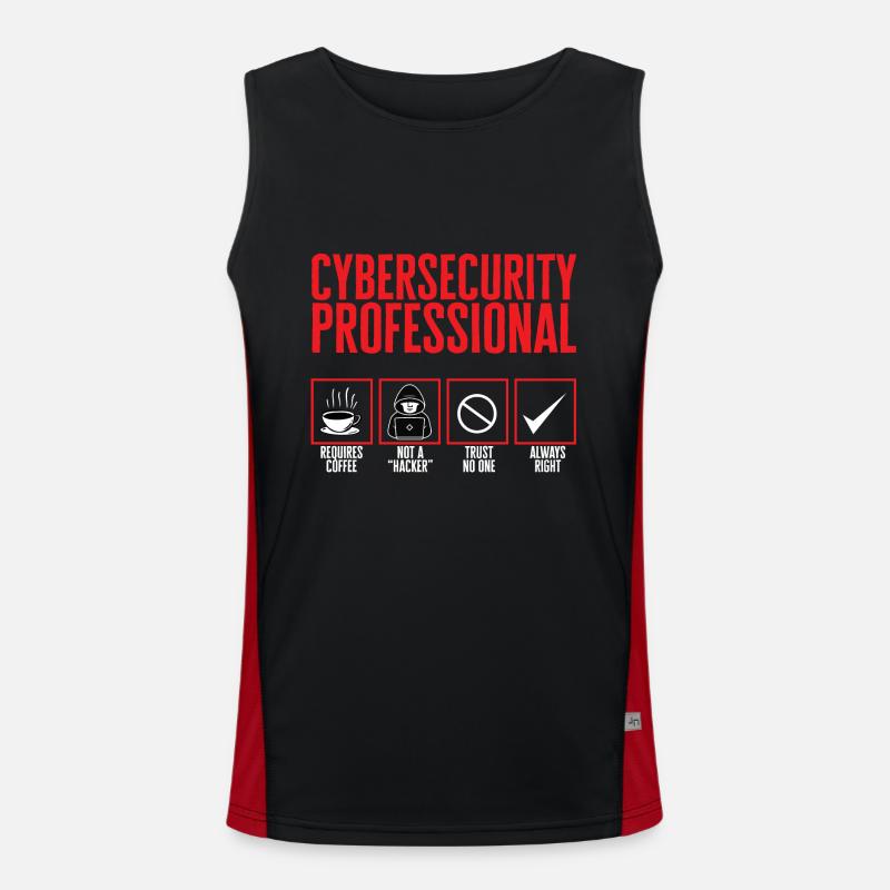 Cybersecurity Hackers IT Security - Men's Functional Contrast Tank Top  - black/red