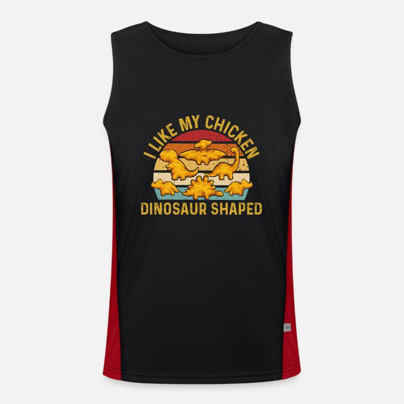 Dino Nuggets Dinosaur Chicken Nuggets Men's Functional Contrast Tank Top 