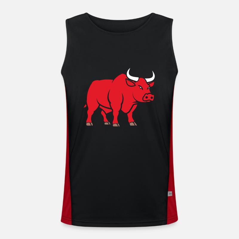 Stier Funktionelles Kontrast-Tank Top für Männer 