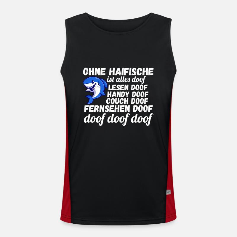 Fische Haifisch Funktionelles Kontrast-Tank Top für Männer 
