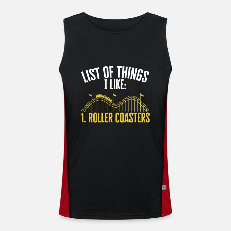 Roller Coaster Amusement Park Men's Functional Contrast Tank Top 