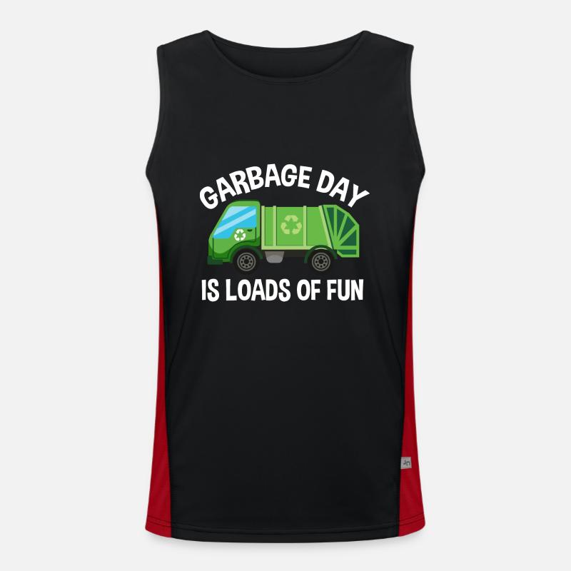 Garbage trucks, garbage day, garbage collection Men's Functional Contrast Tank Top 