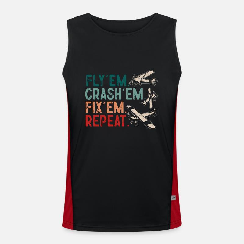 Remote Controlled Airplane Model Airplane Men's Functional Contrast Tank Top 
