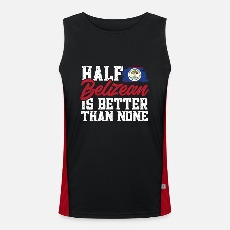 Belize Flag Belizean - Men's Functional Contrast Tank Top  - black/red