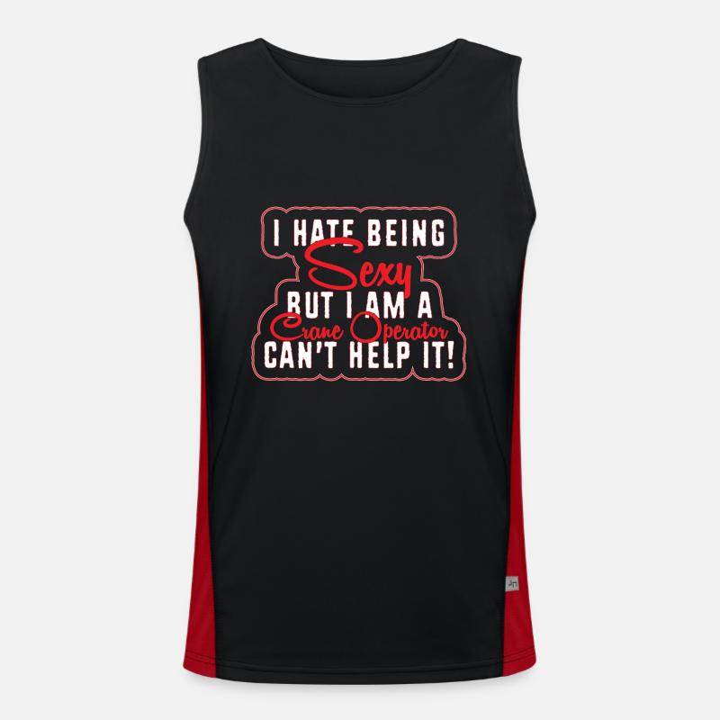 Crane operator crane Men's Functional Contrast Tank Top 