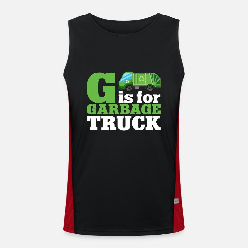 Garbage trucks, garbage day, garbage collection Men's Functional Contrast Tank Top 