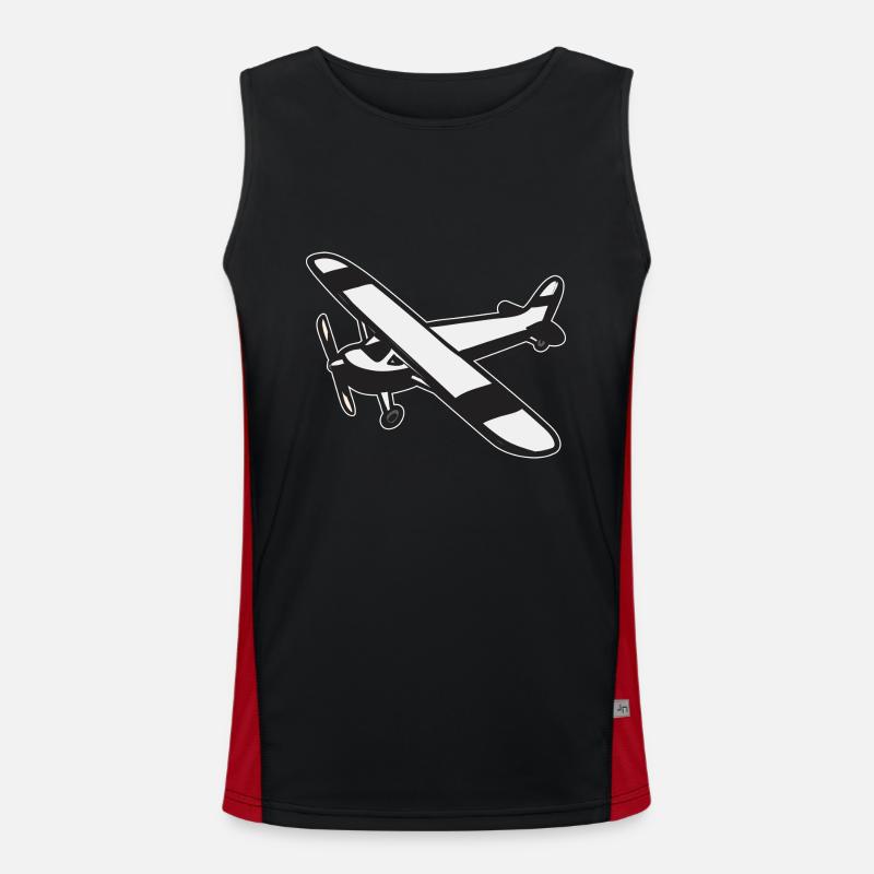 Remote Controlled Airplane Model Airplane - Men's Functional Contrast Tank Top - black/red