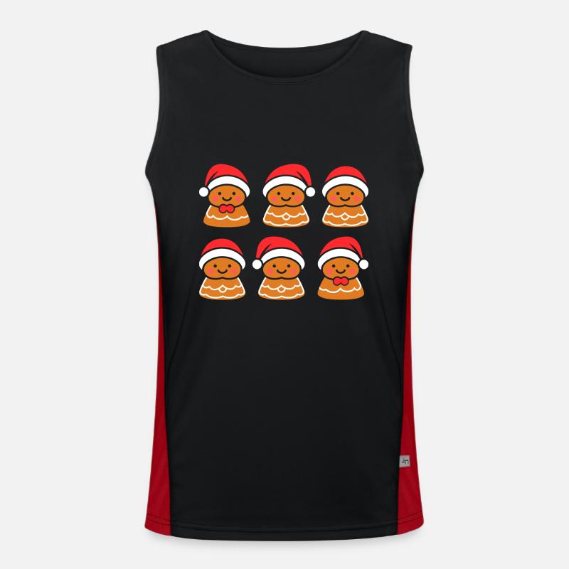 Gingerbread Man Men's Functional Contrast Tank Top 