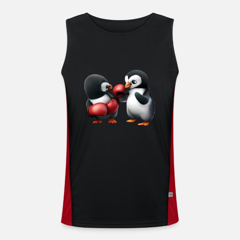 Pinguin Boxkampf Funktionelles Kontrast-Tank Top für Männer 