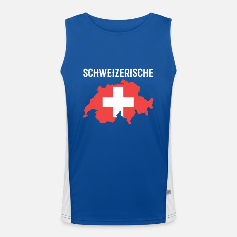Schweiz Funktionelles Kontrast-Tank Top für Männer 