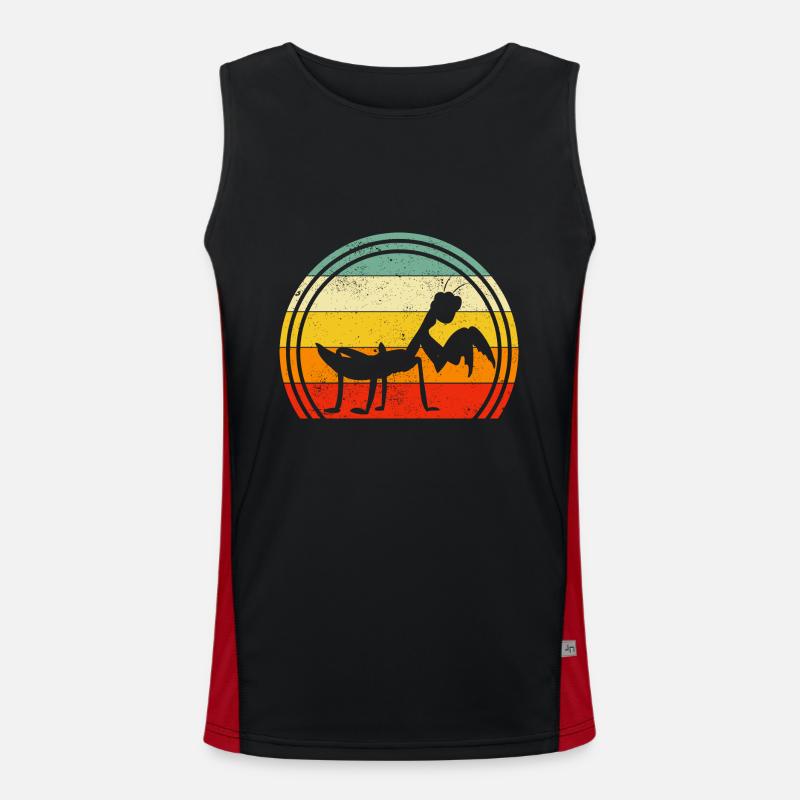 Praying mantis, insect collector, entomologist Men's Functional Contrast Tank Top 