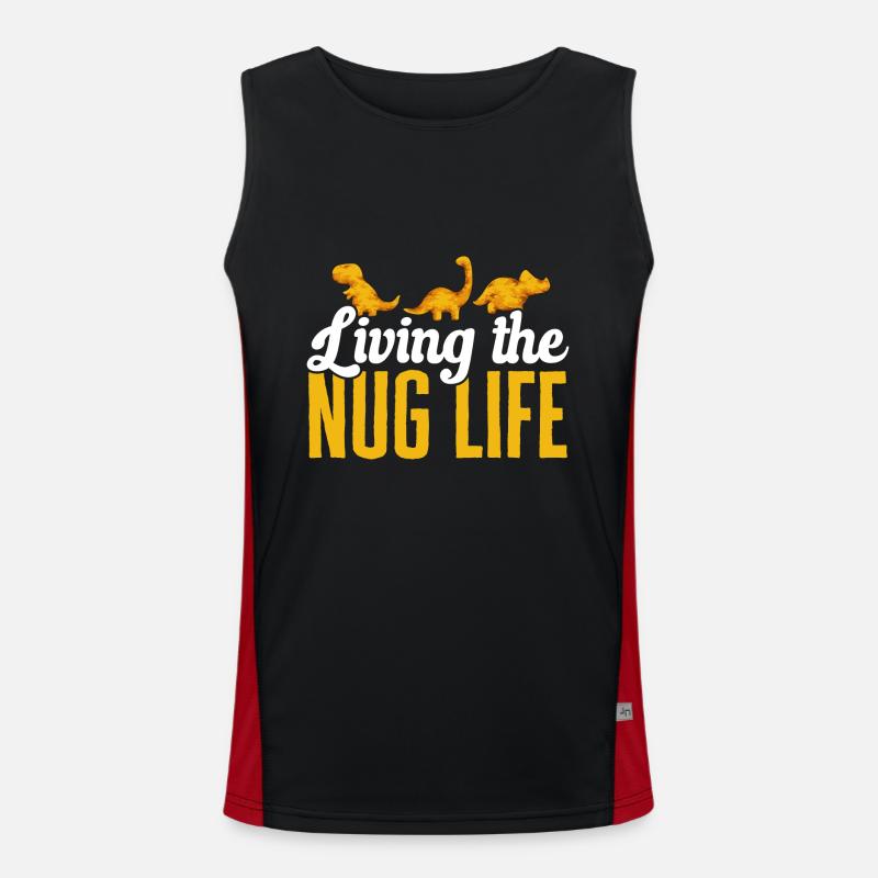 Dino Nuggets Dinosaur Chicken Nuggets Men's Functional Contrast Tank Top 