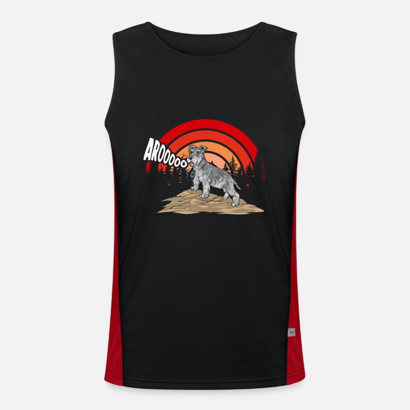 Zwergschnauzer Hund Schnauzer Funktionelles Kontrast-Tank Top für Männer 