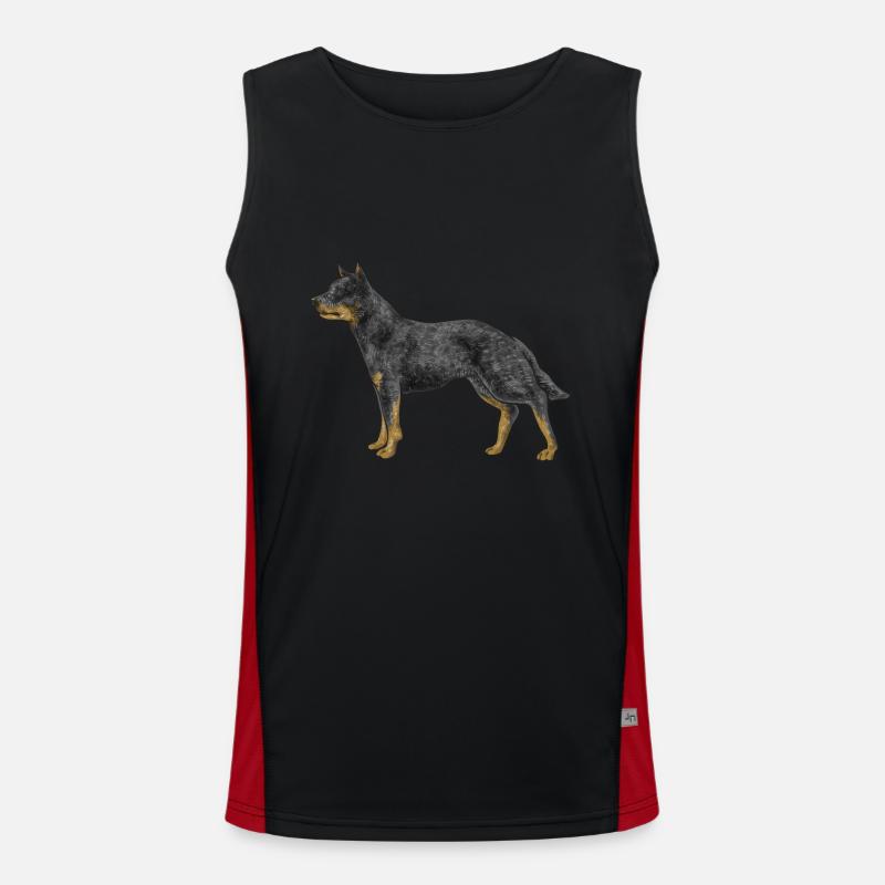 Bouvier australien Red Blue Heeler Débardeur respirant contrasté Homme 