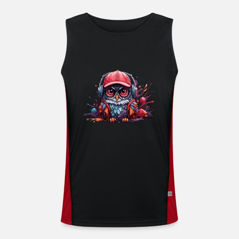 eule Tier Kunst I cooles niedliches eule Funktionelles Kontrast-Tank Top für Männer 