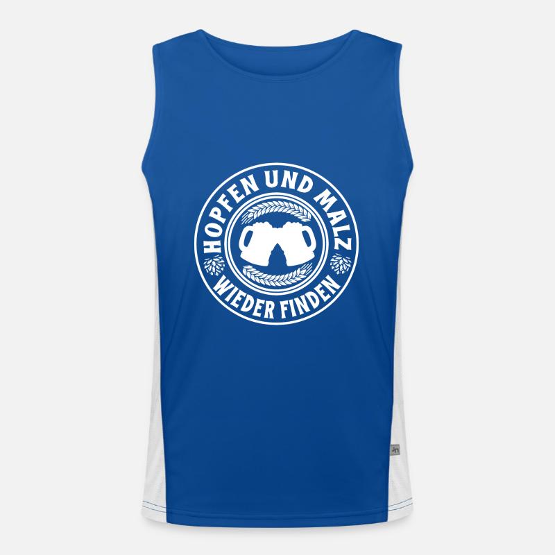 Finding hops and malt again beer lovers saying Men's Functional Contrast Tank Top 
