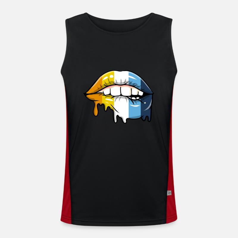 Dripping lips Aroace Pride - Men's Functional Contrast Tank Top  - black/red