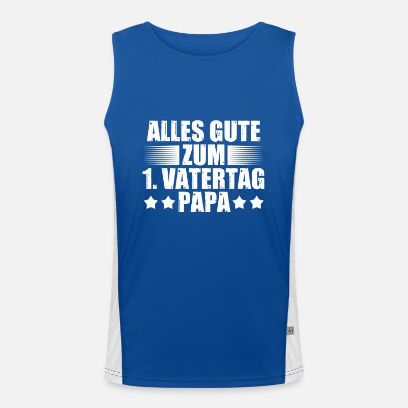Papa Vater Erster Vatertag Funktionelles Kontrast-Tank Top für Männer 