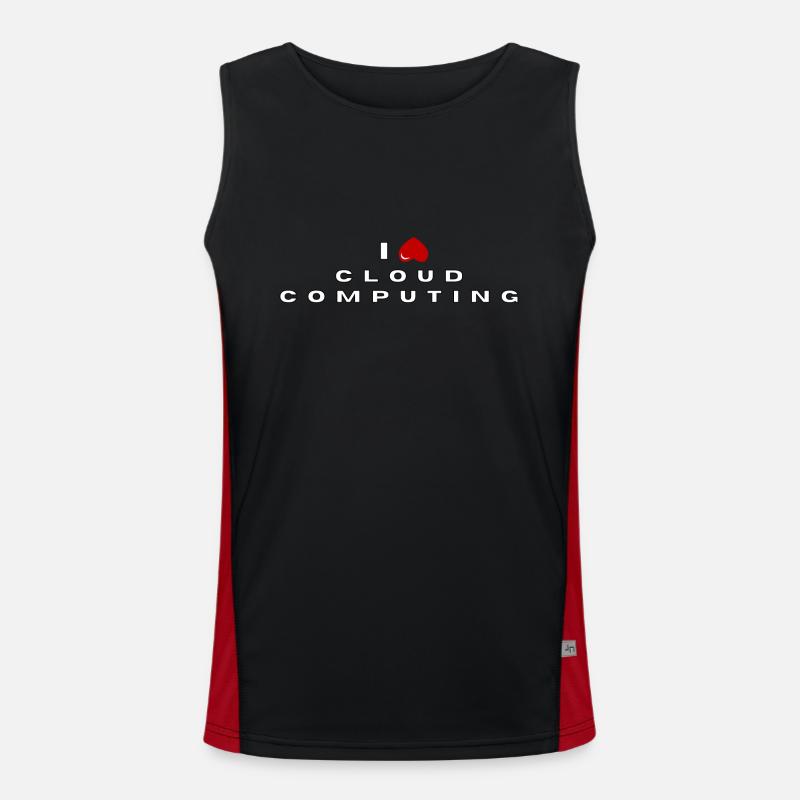I hate Cloud computing - Men's Functional Contrast Tank Top  - black/red
