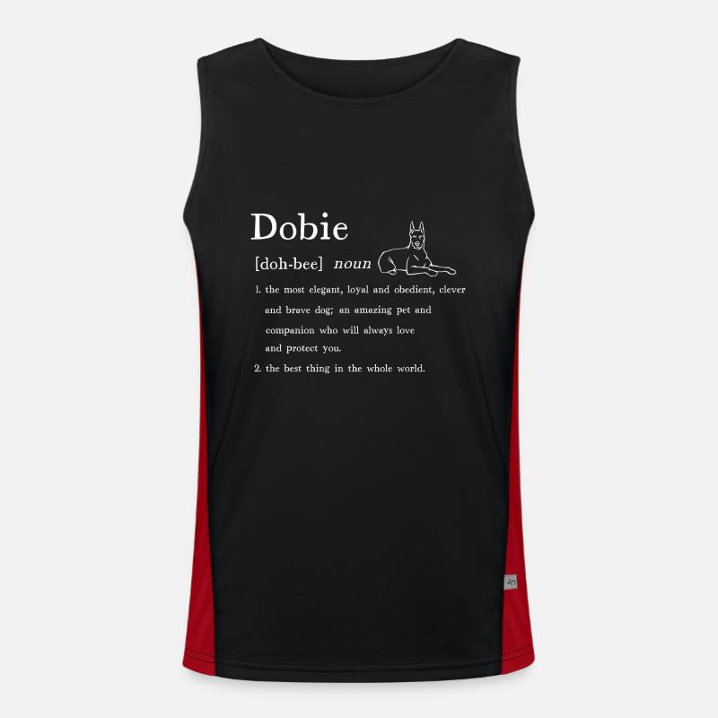 Dobermann Pinscher Hund Dobie Funktionelles Kontrast-Tank Top für Männer 