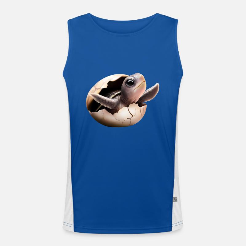 Turtle hatches from the egg Men's Functional Contrast Tank Top 