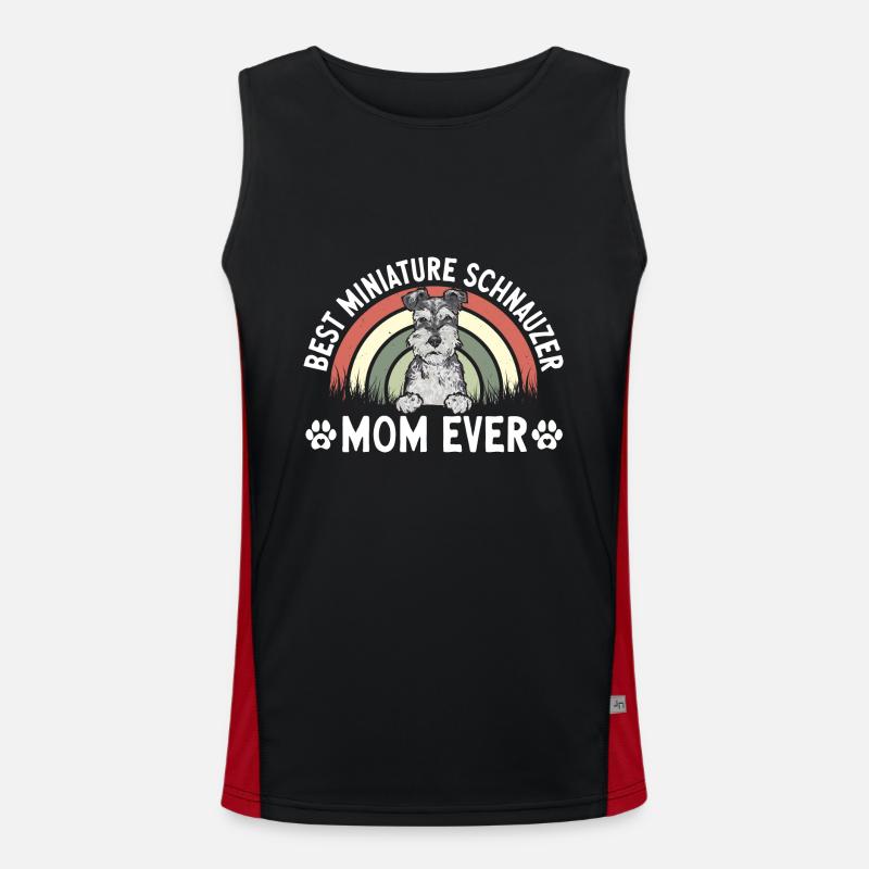 Zwergschnauzer Hund Schnauzer Funktionelles Kontrast-Tank Top für Männer 