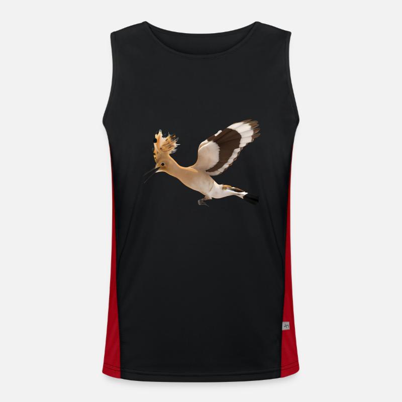Hoopoe Bird Illustration Men's Functional Contrast Tank Top 