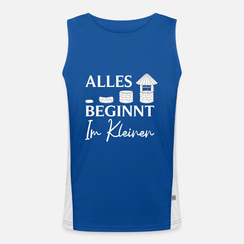 Construction de puits Tout commence dans le constructeur de petits puits Débardeur respirant contrasté Homme 